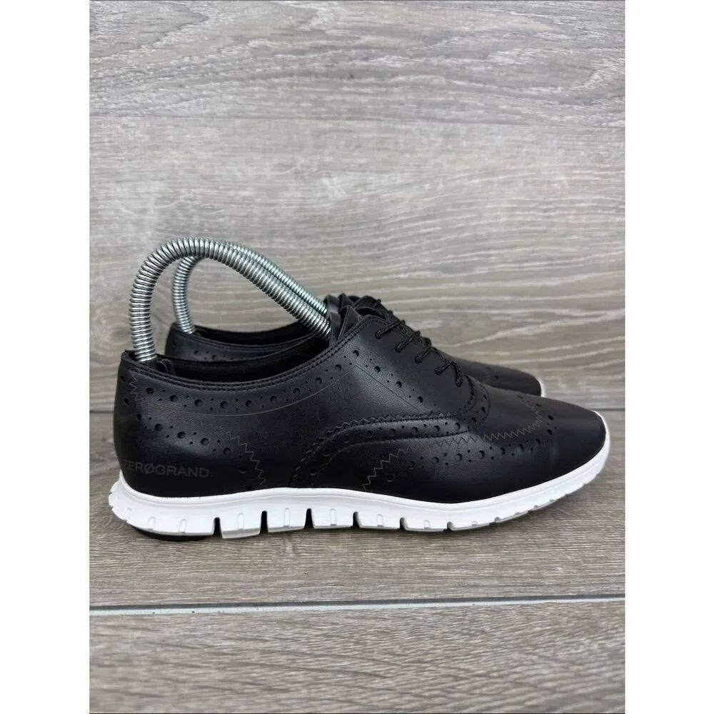 Cole Haan Zerogrand OS Women’s Sz 6.5B Black Leather Wingtip Oxford Low Sneakers